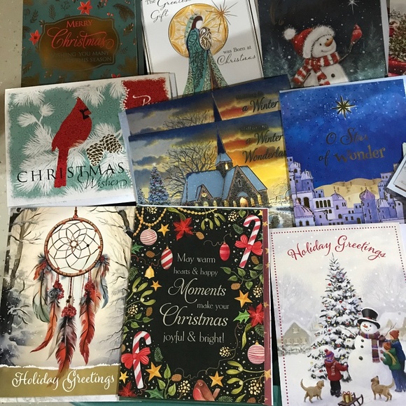 21 NEW Holiday Seasons Greeting Christmas cards large size, bonus generics - Picture 3 of 10